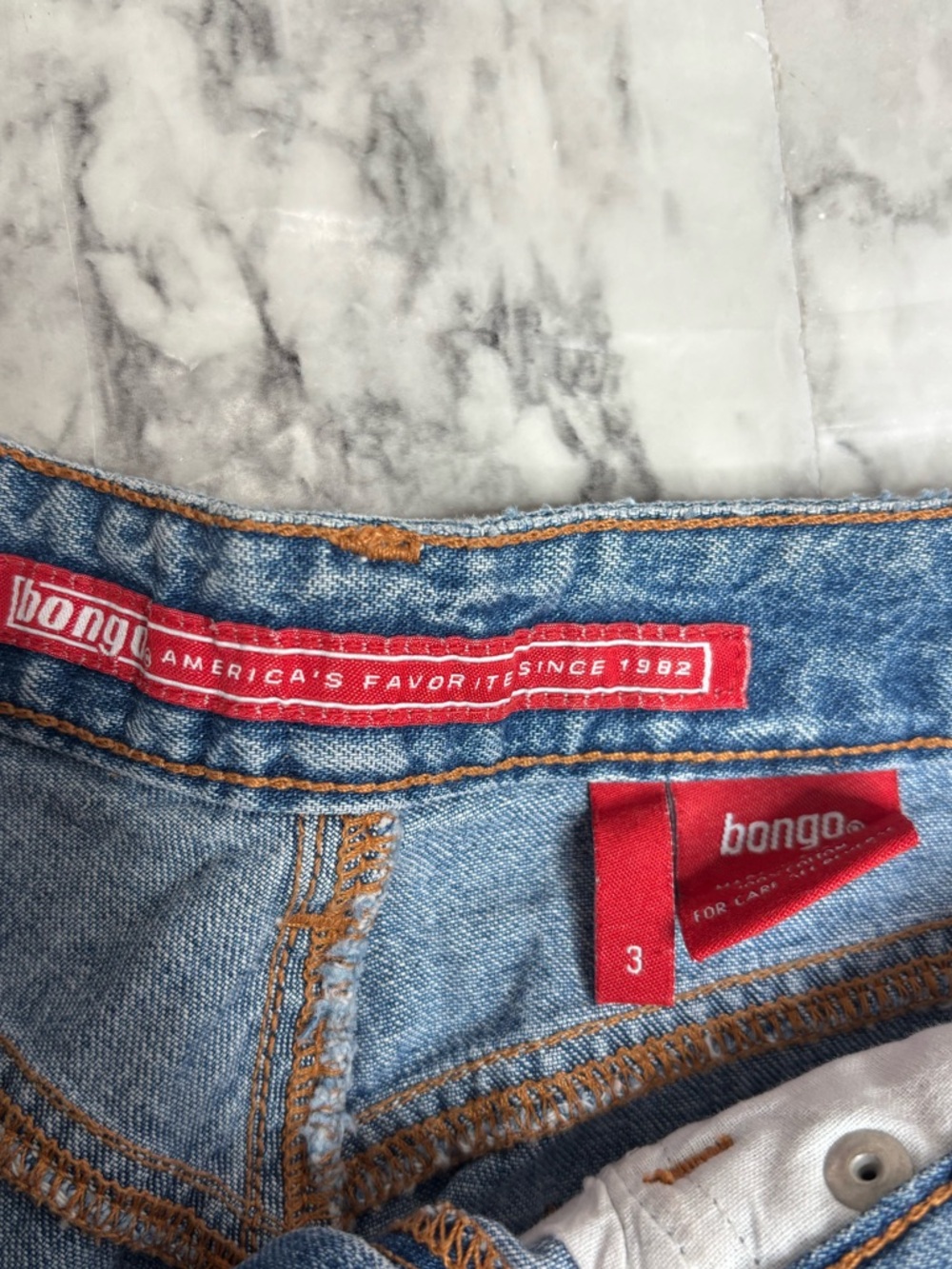 BONGO Y2K Blue Denim Cutoff Jean Shorts denim Back Pockets size 3 summer Bratz - Picture 4 of 7